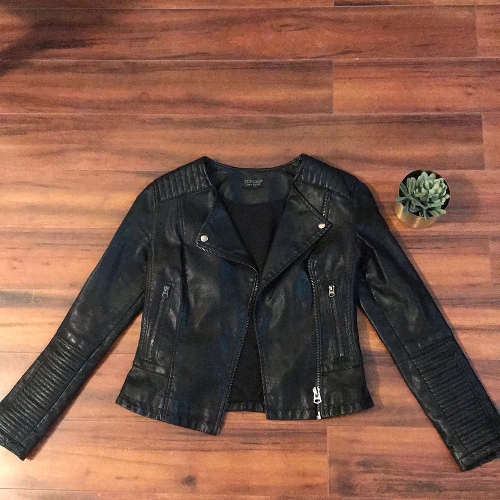 Topshop leather jacket for sale size 2